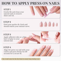 ZANVIA Almond-shaped nails elongate fingers for a slender, elegant look