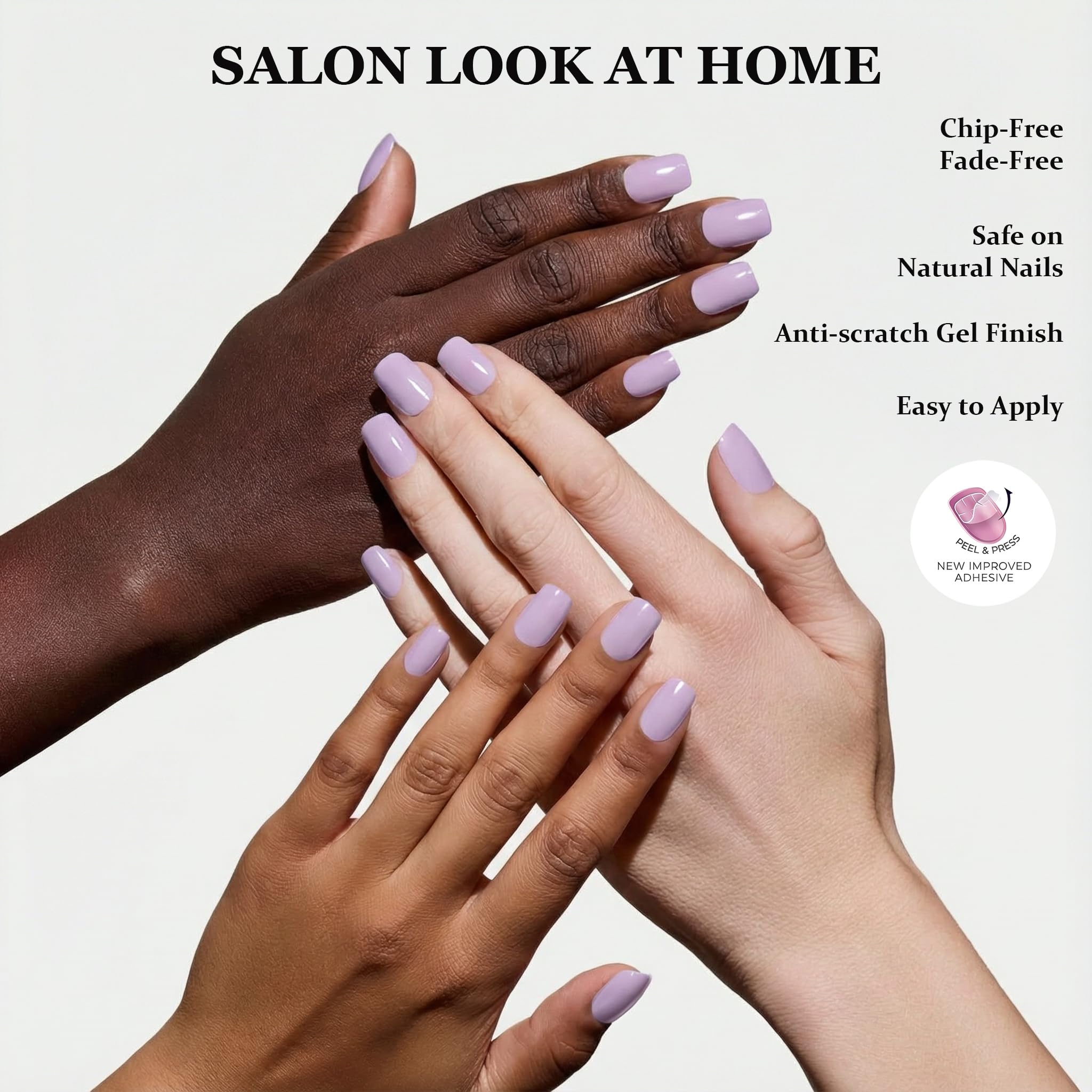 ZANVIA pre-applied jelly glue nails with peel-and-stick convenience.