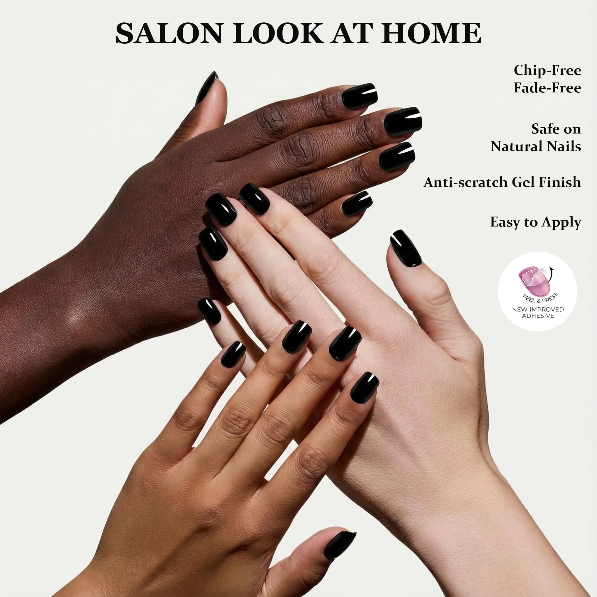 ZANVIA pre-applied jelly glue nails for effortless peel-and-stick application