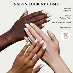 Close-up of ZANVIA nails in short square shape for a neat look