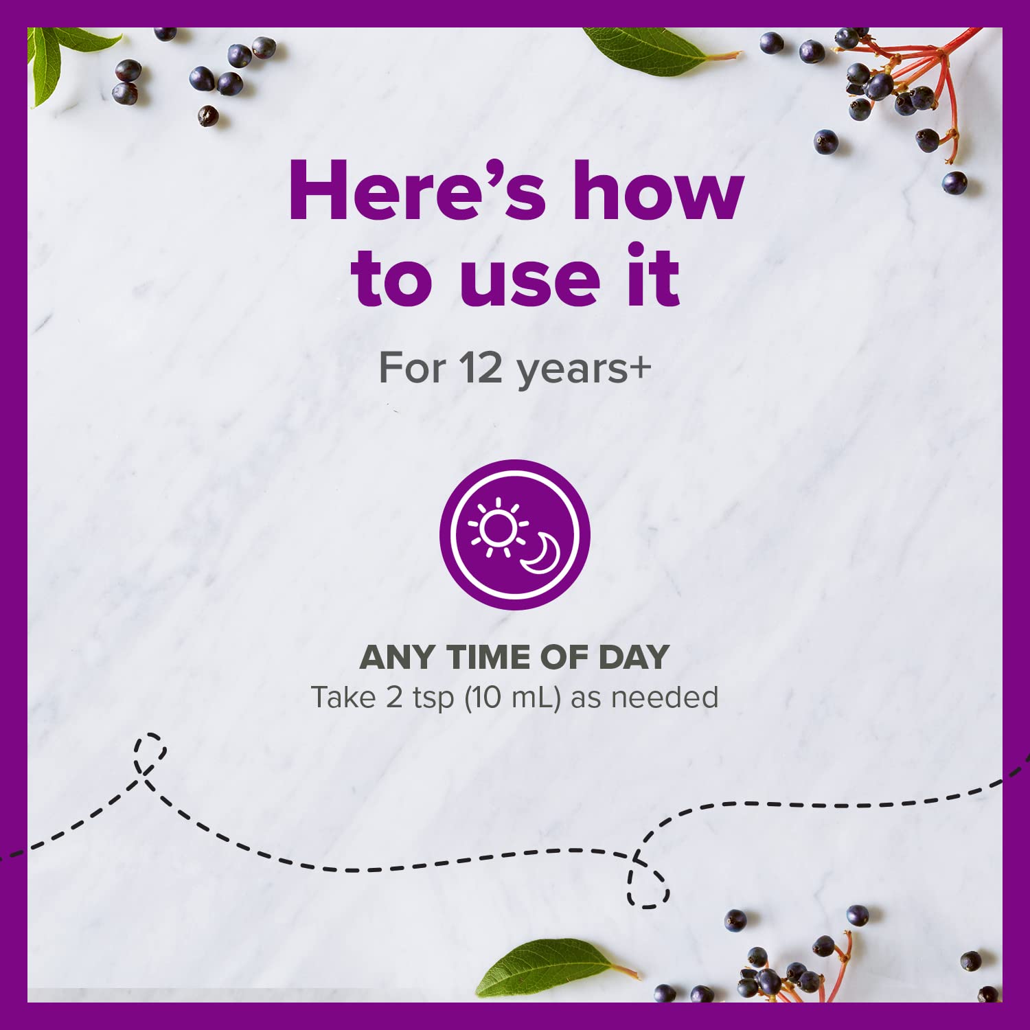 Daily-use immune support syrup bottle shown