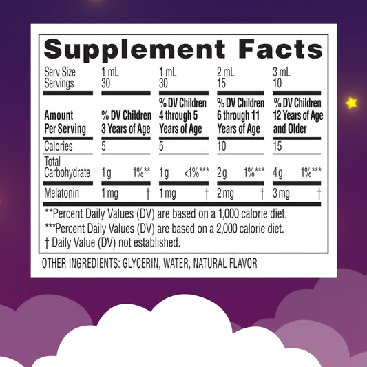 Zarbee's Kids Melatonin Liquid serving bottle