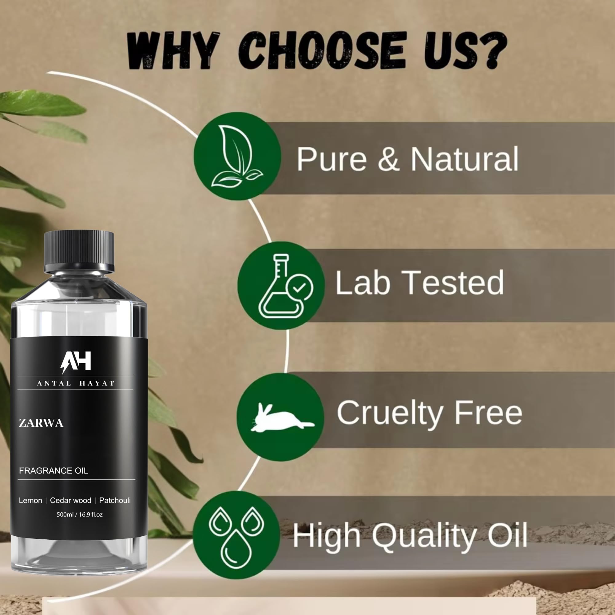Close-up of fragrance label; Creed Aventus-inspired Zarwa oil