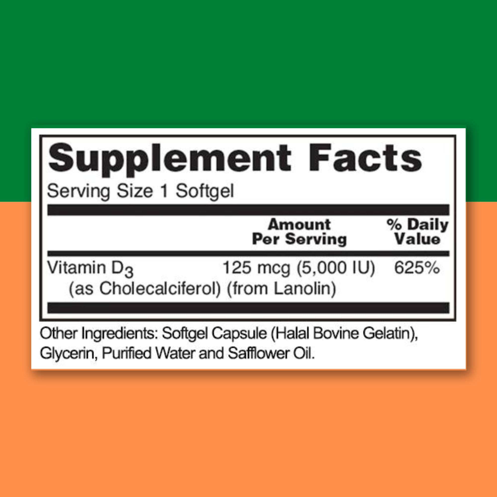 Close-up of safflower oil base used in Zaytun Vitamin D3 5000 IU