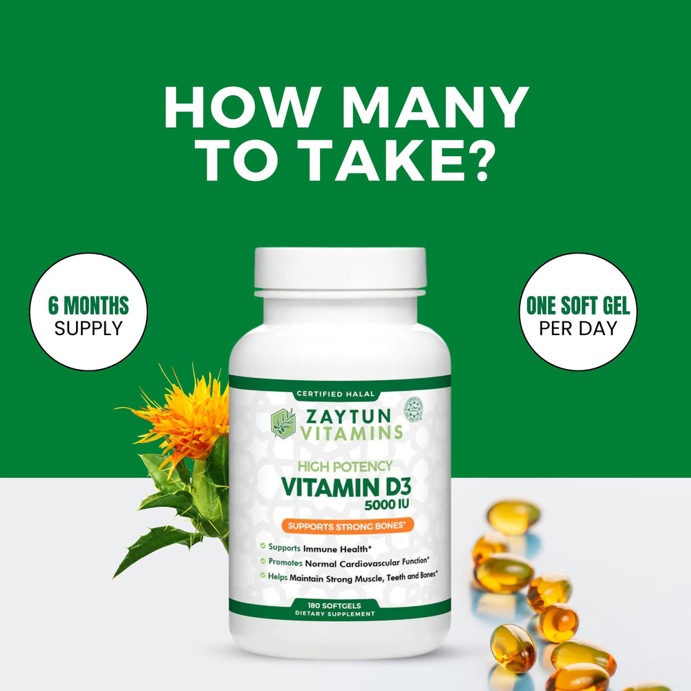 Halal certification by ISA for Zaytun Vitamin D3 5000 IU