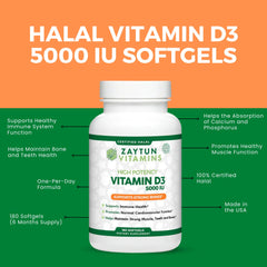 Made in USA label for Zaytun Vitamin D3 5000 IU