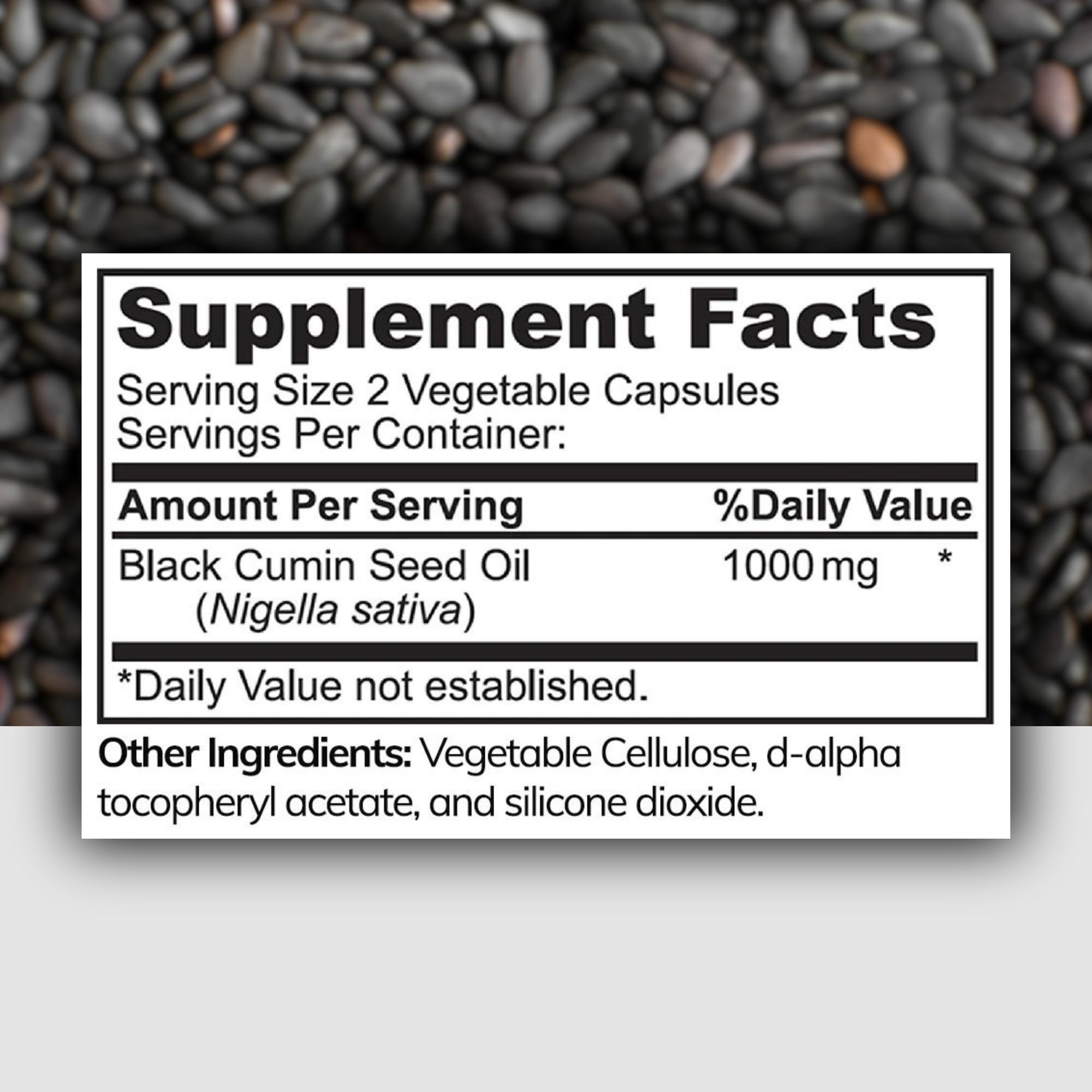 Close-up of Zaytun Halal Black Seed Oil capsule