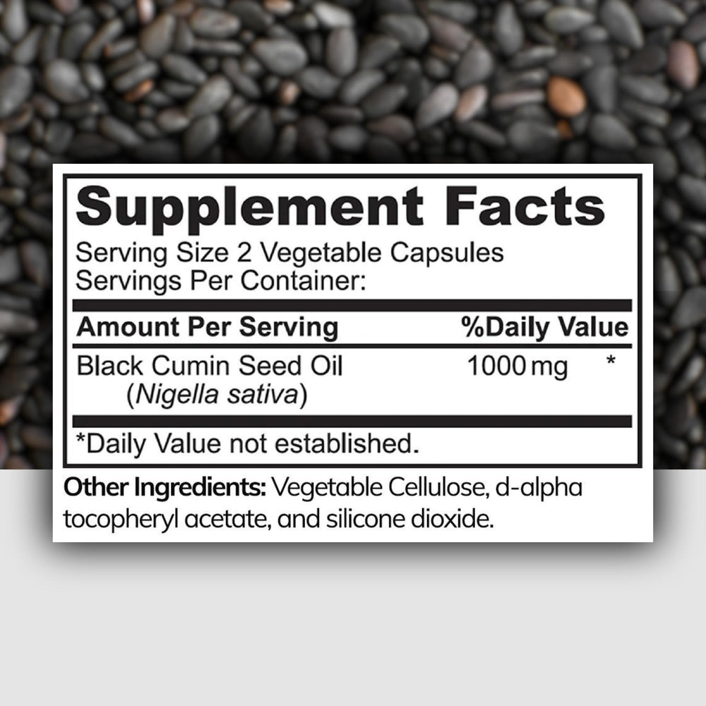 Close-up of Zaytun Halal Black Seed Oil capsule