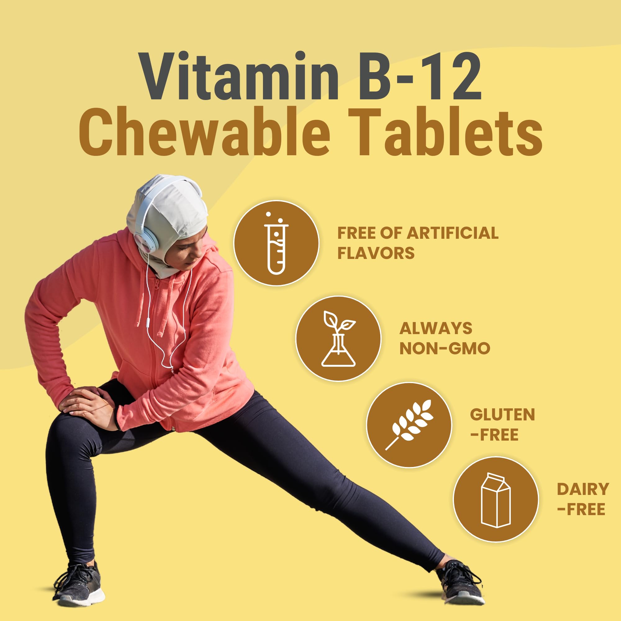Energy and metabolism concept with Vitamin B12 1000mcg