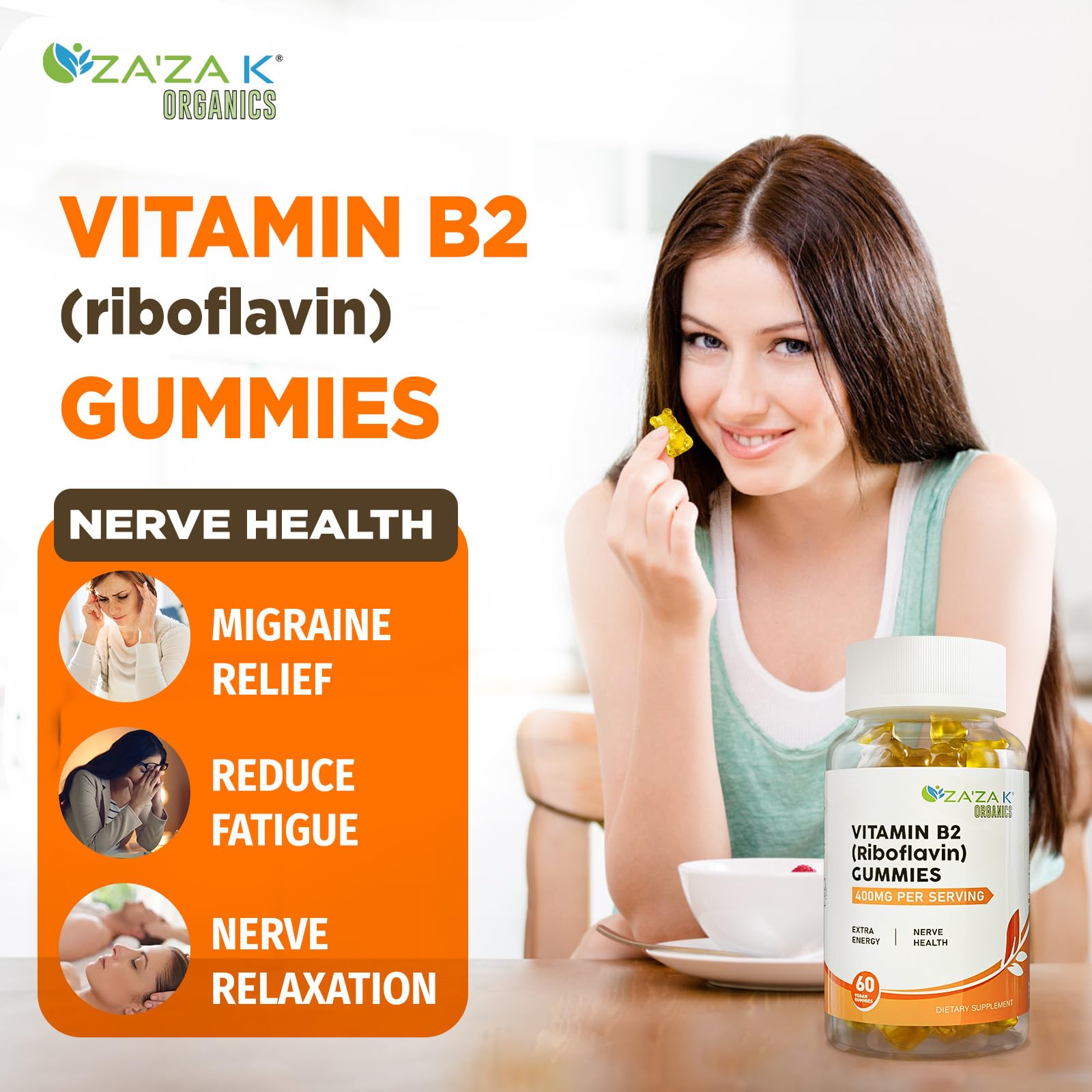 Two Vitamin B2 gummies on white background