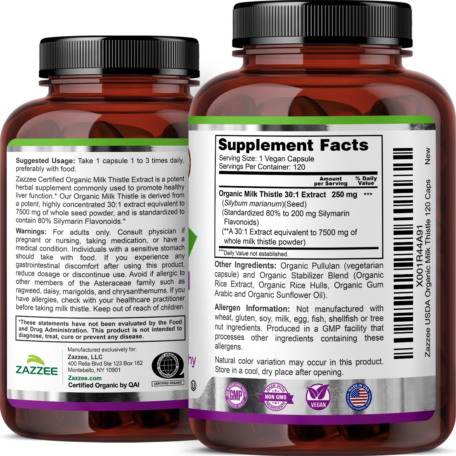 All-natural milk thistle bottle