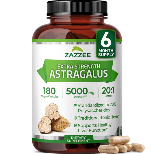 Zazzee Astragalus Root 20:1 Extract bottle front label