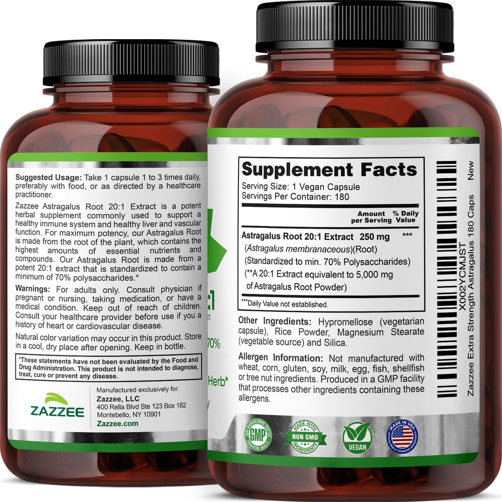 Astragalus root extract capsule close-up 5000 mg