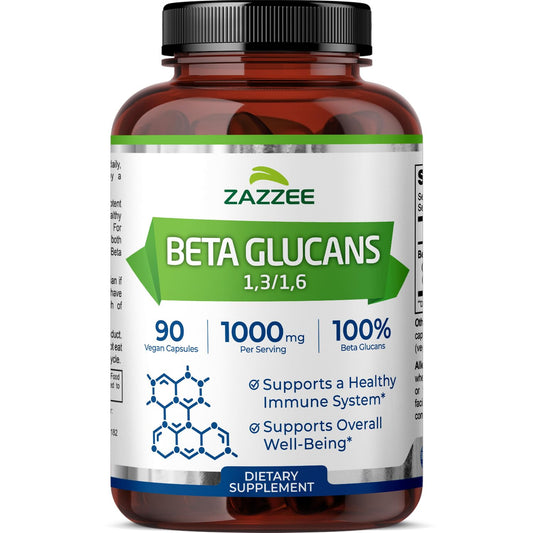Zazzee Beta Glucans 1000 mg bottle front view