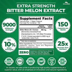 Close-up of Bitter Melon extract capsules in bottle