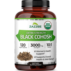 Zazzee Black Cohosh 3000 mg 10:1 extract bottle label