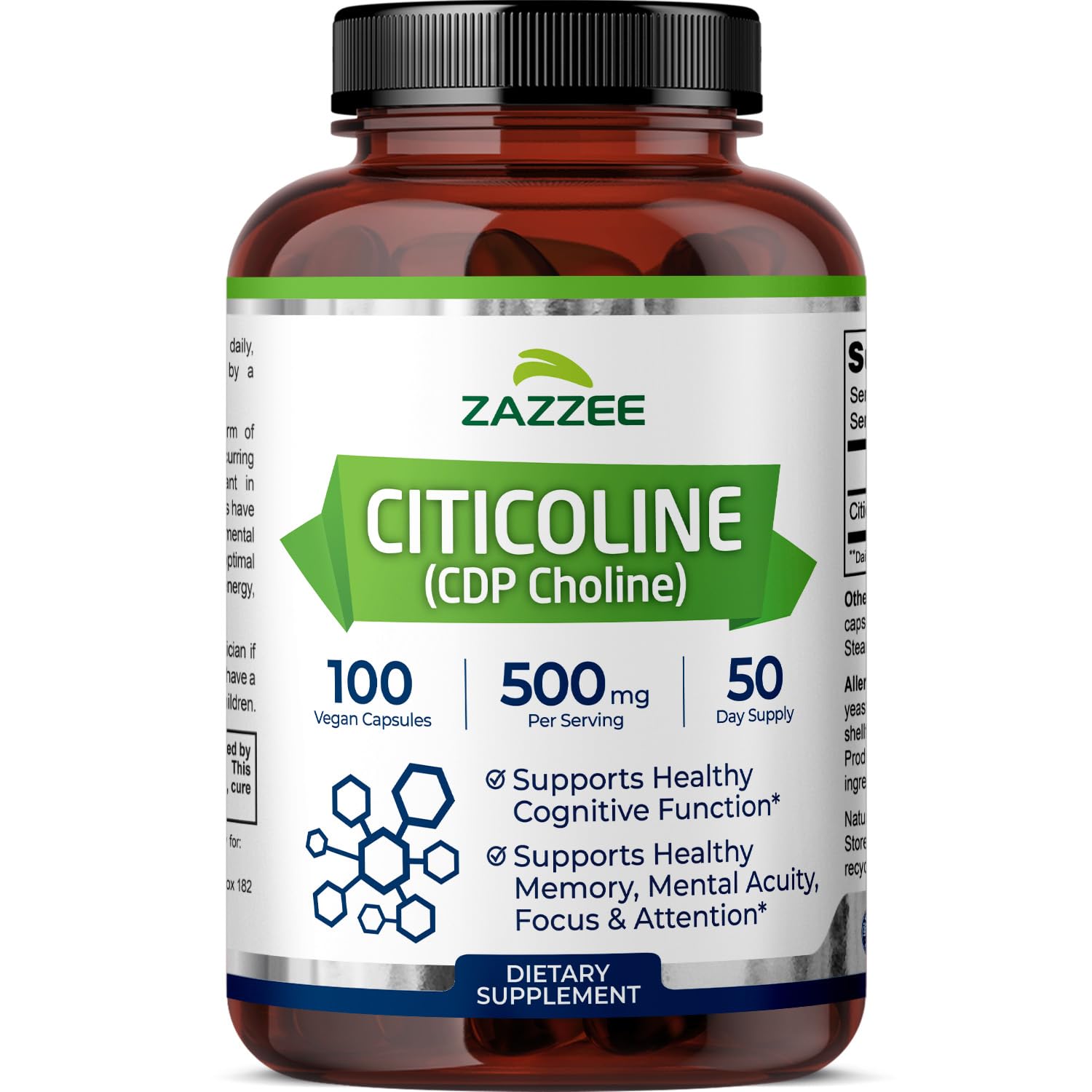 Zazzee Citicoline 500 mg hero image
