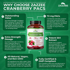 Vegan and non-GMO symbols on Cranberry PACs packaging