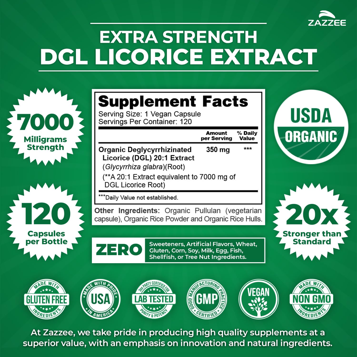 Close-up of label showing 7000 mg strength and 20:1 extract