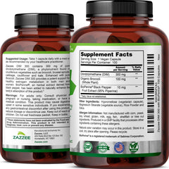 Zazzee DIM 300mg label highlights non-GMO and allergen-free ingredients