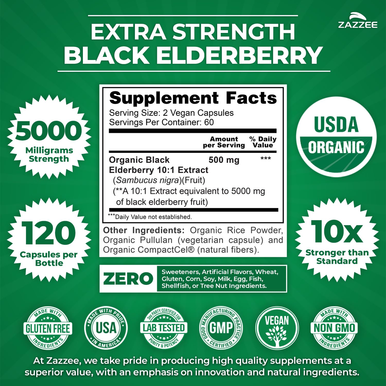 Close-up of 5000 mg elderberry capsules