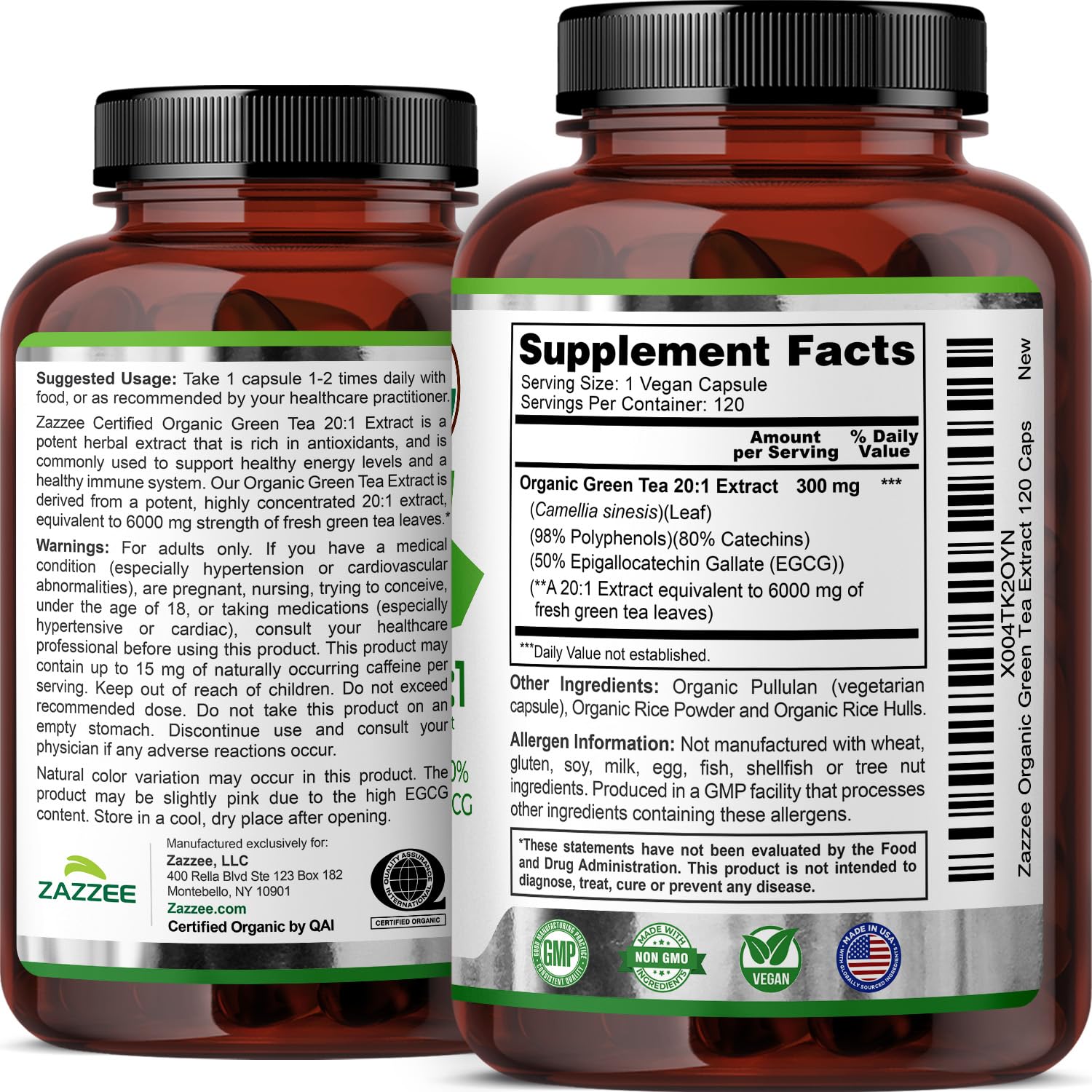 Close-up of 6000 mg strength per capsule label