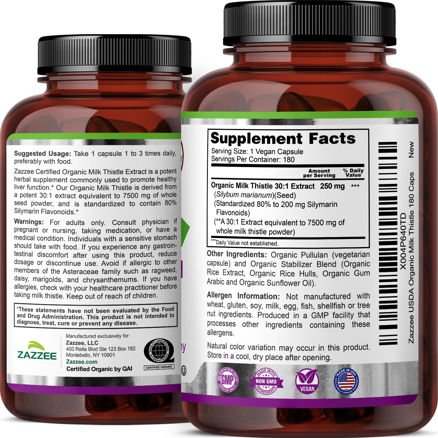 Capsules held in hand illustrating portability of Zazzee Milk Thistle for on-the-go use.