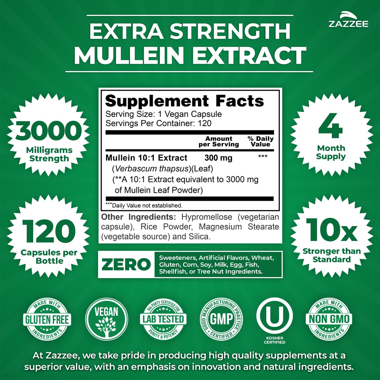 Graphic illustrating 10:1 Mullein extract potency