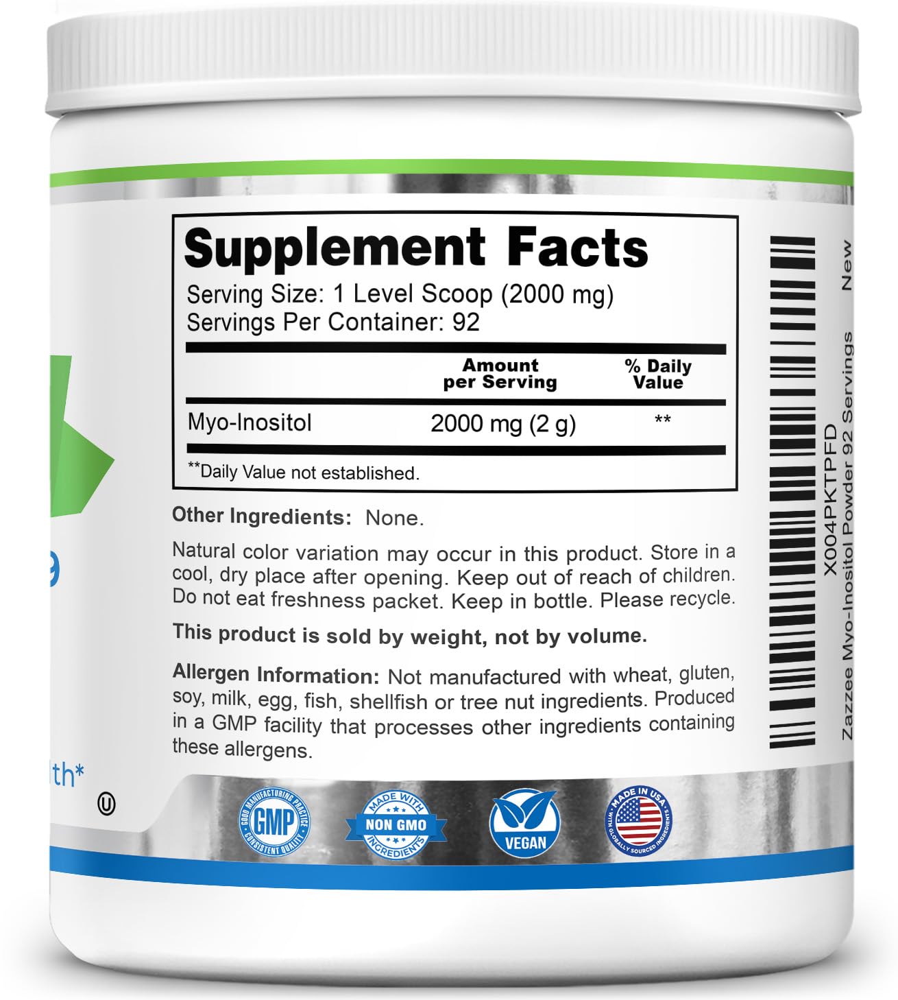 Zazzee Myo-Inositol serving dissolving in water demonstrates easy daily use