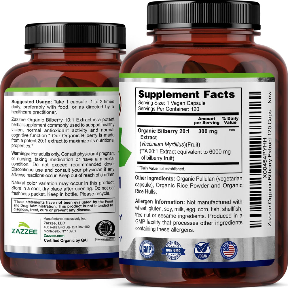 Close-up of certification and potency information on label