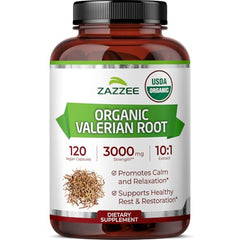 Front view of Zazzee Organic Valerian Root 10:1 Extract bottle