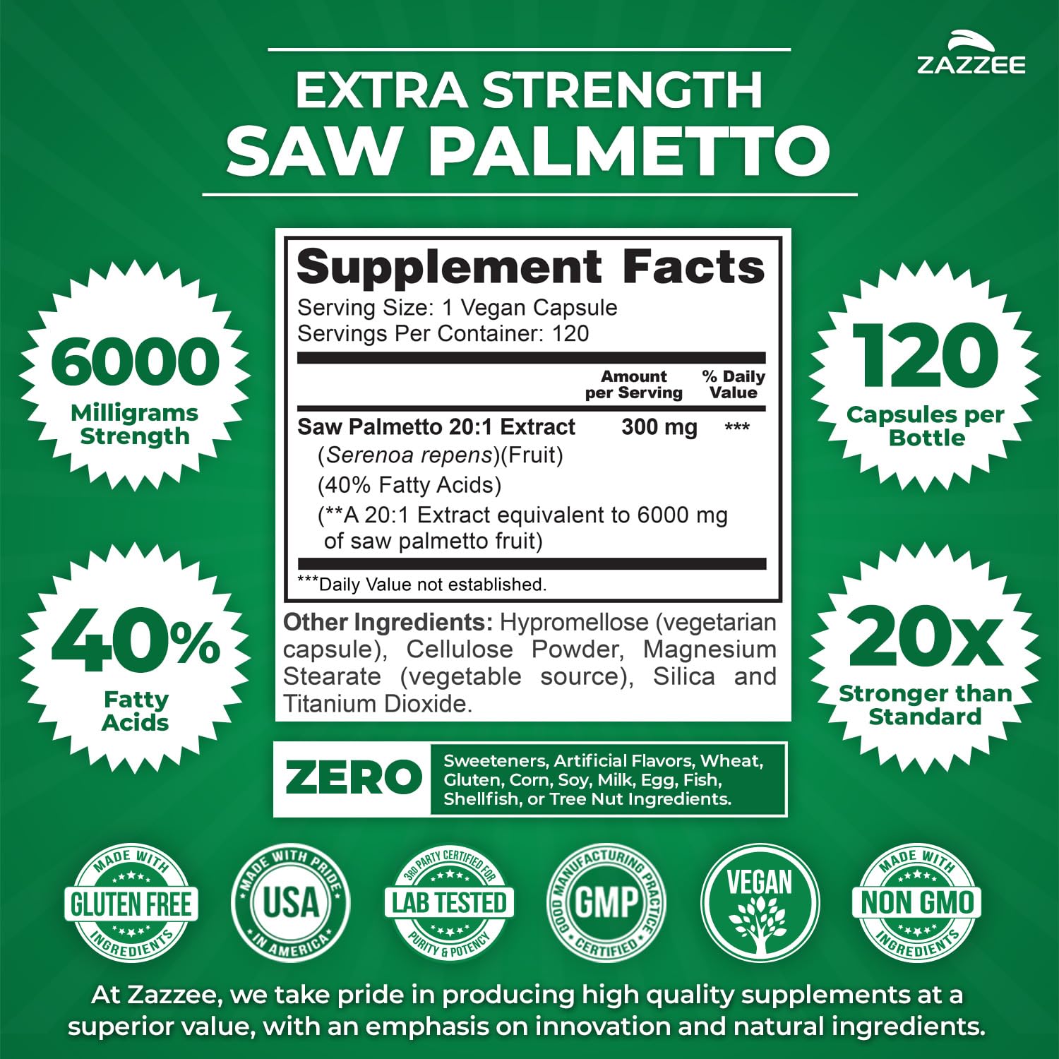 Close-up of 6000 mg per capsule label