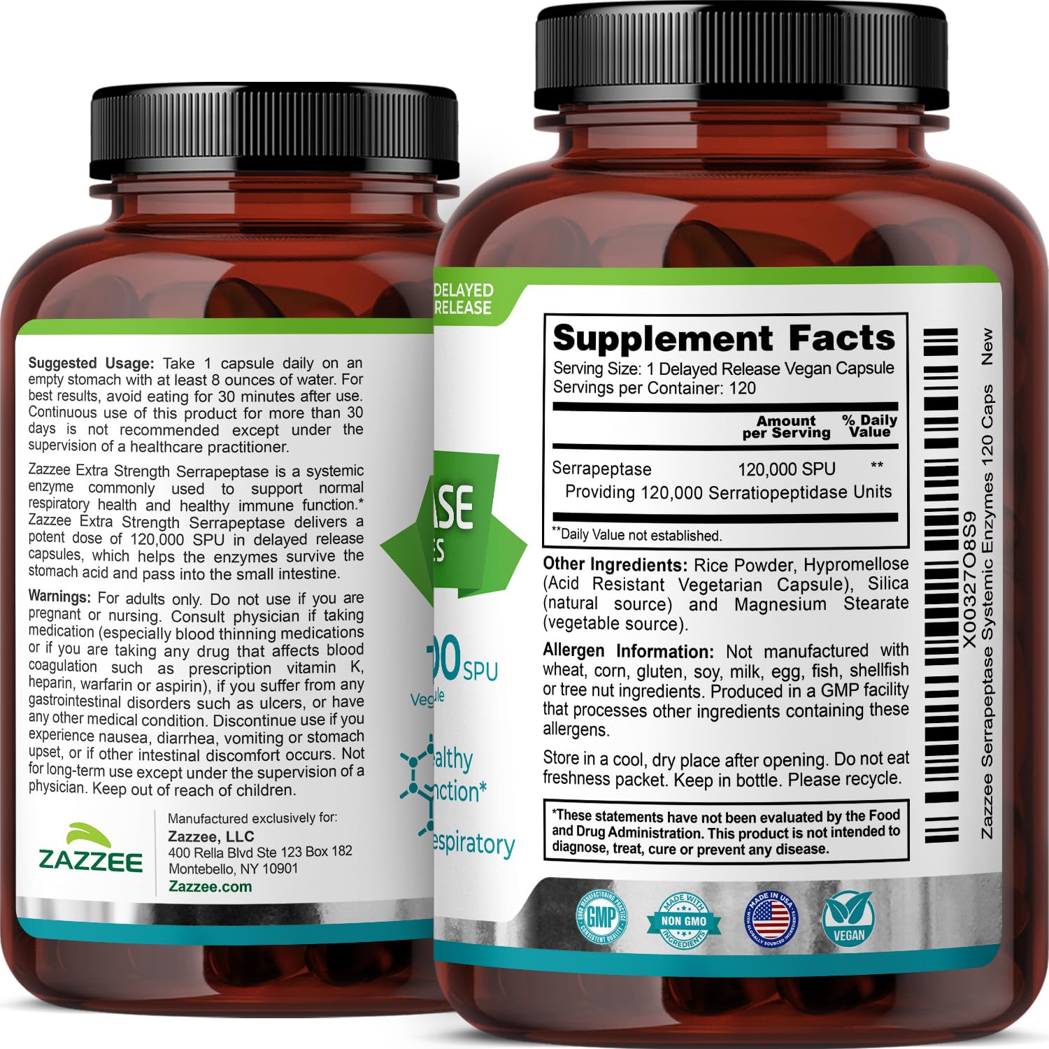Nutrition label and ingredients on the product