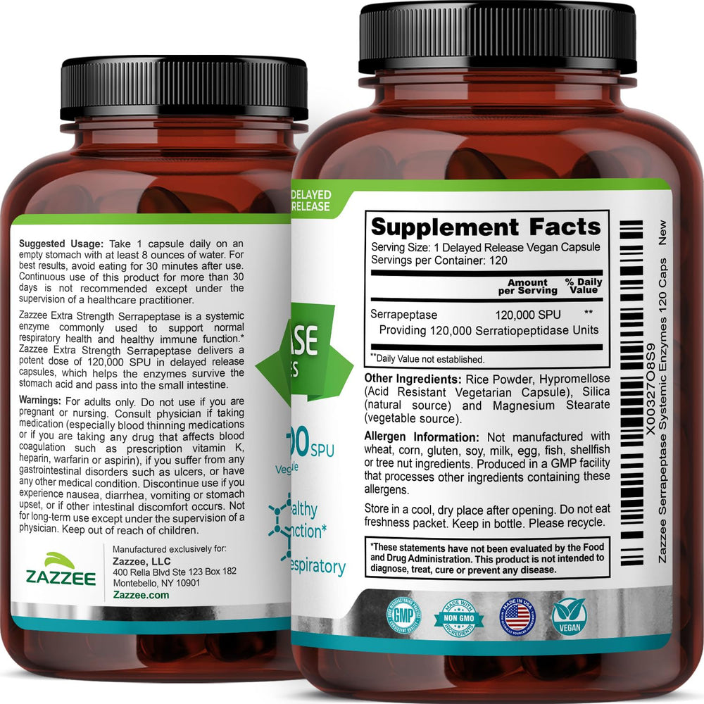 Nutrition label and ingredients on the product
