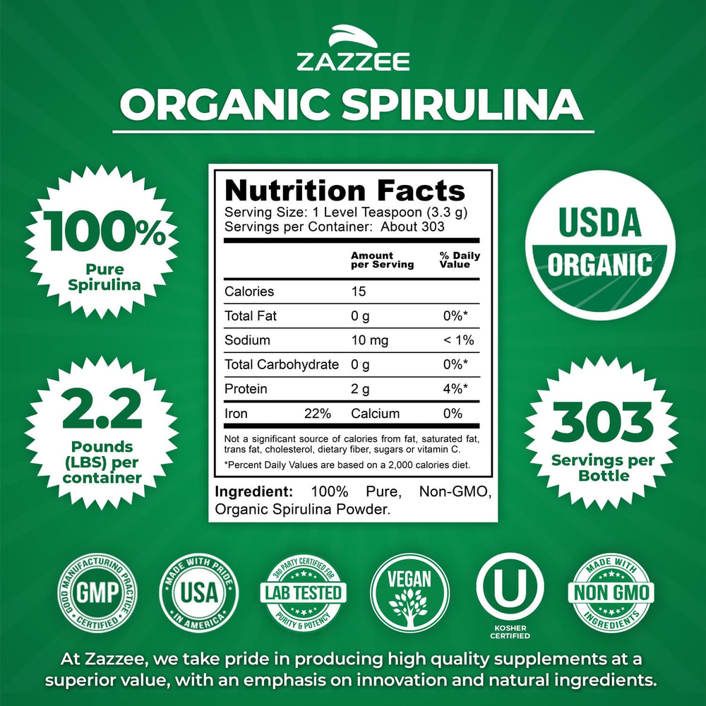Measuring out a level teaspoon of spirulina powder