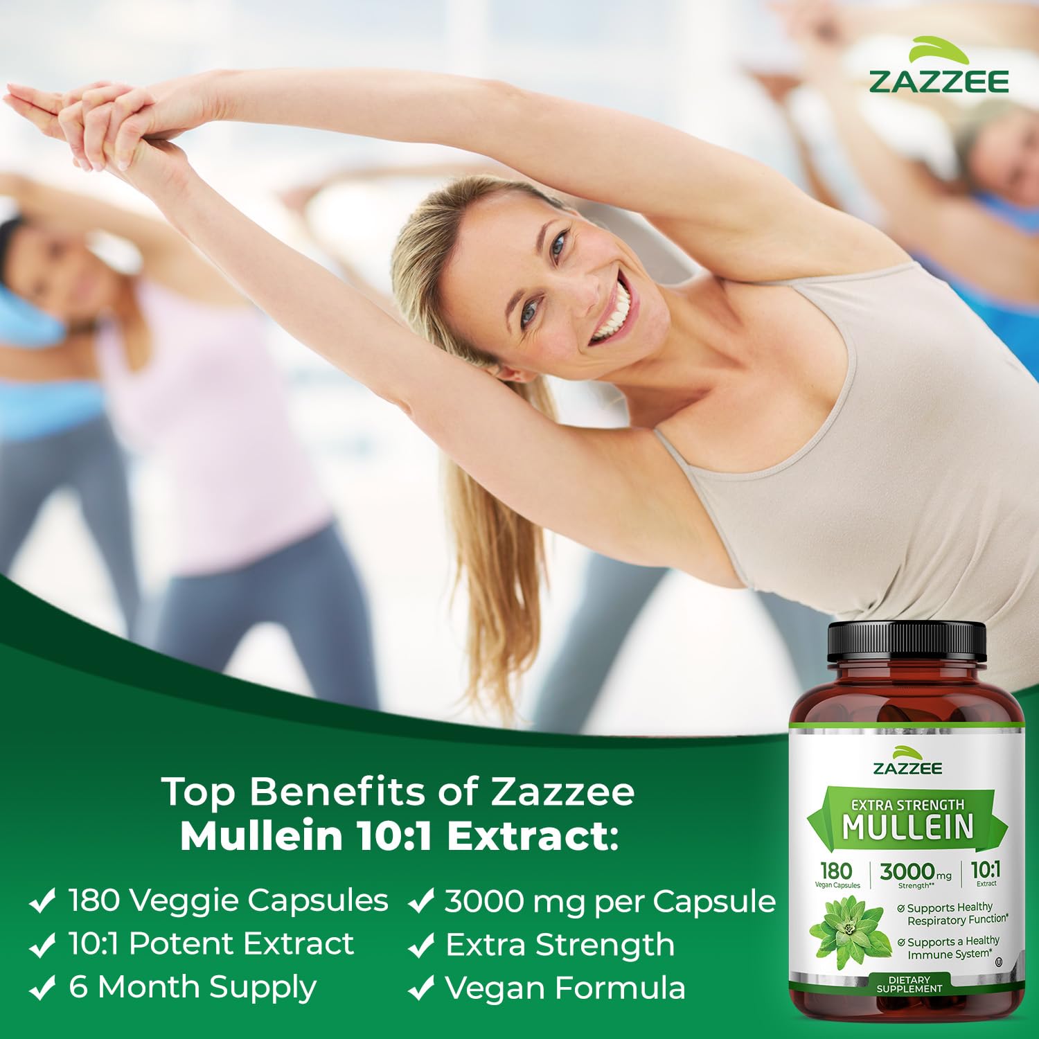 Vegan capsules of Mullein extract by Zazzee