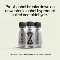 ZBiotics bottle being poured, illustrating a pre-drinking ritual.