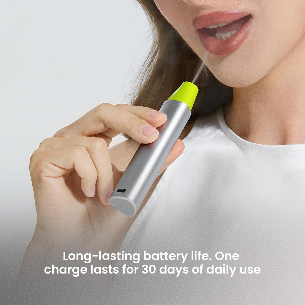Usage shot of ZDEER oral spray in mouth