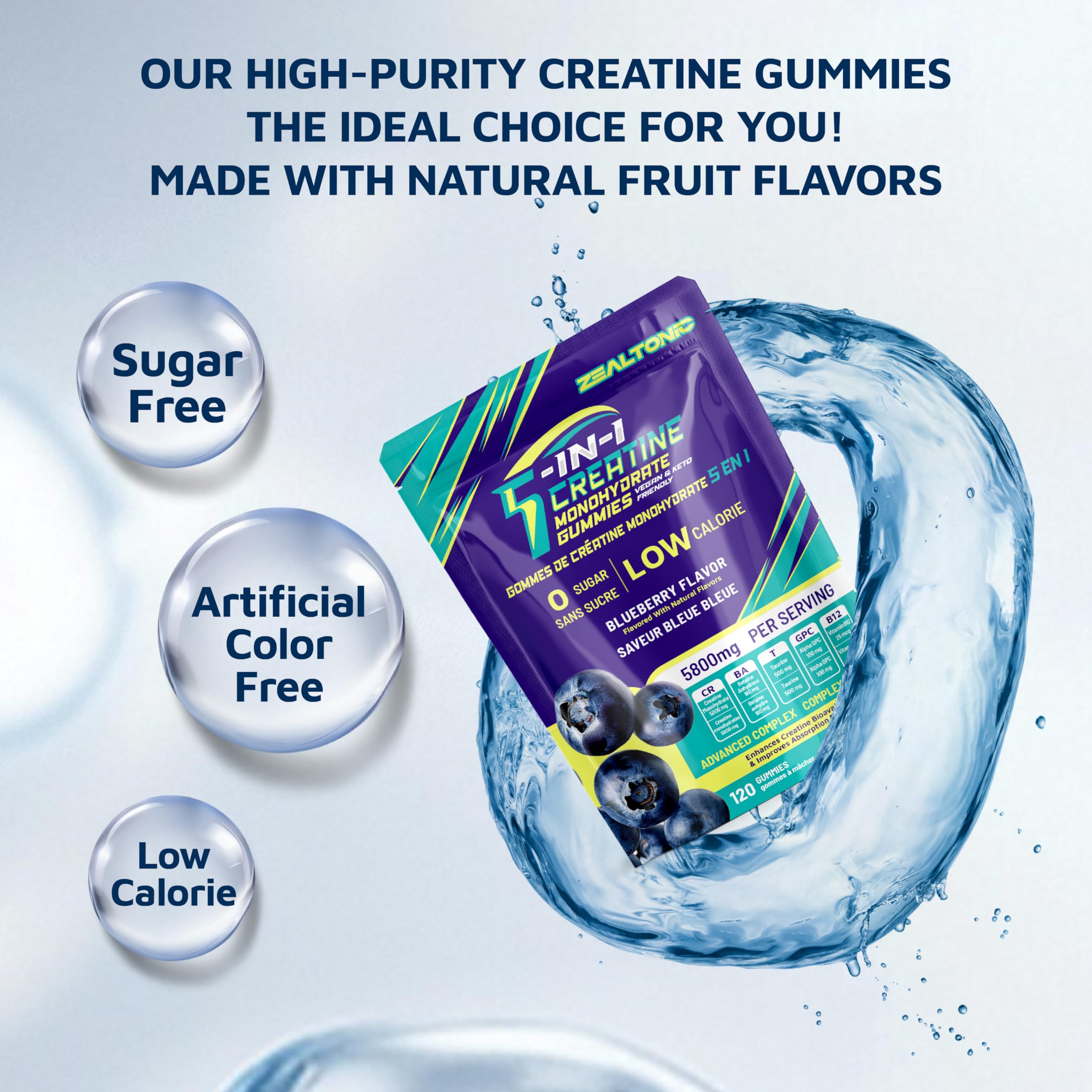 On-the-go daily serving of three Zealtonic gummies