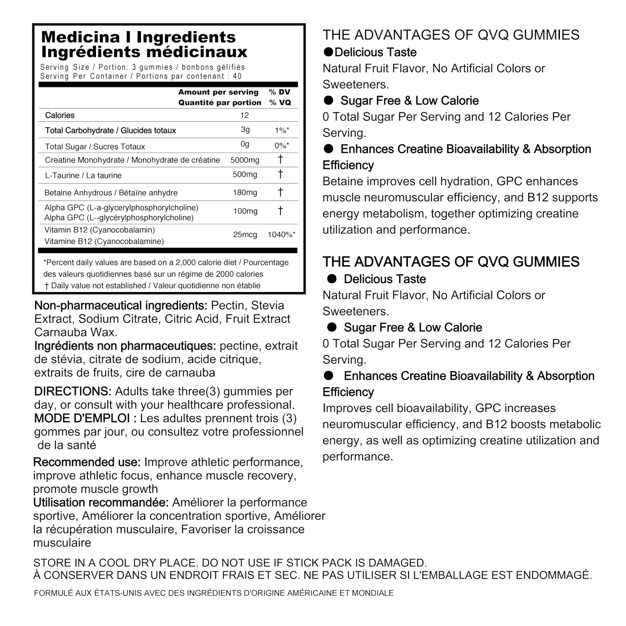 Ingredient panel showing Betaine Anhydrous and Alpha GPC