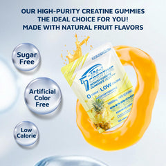 Three gummies representing daily serving size