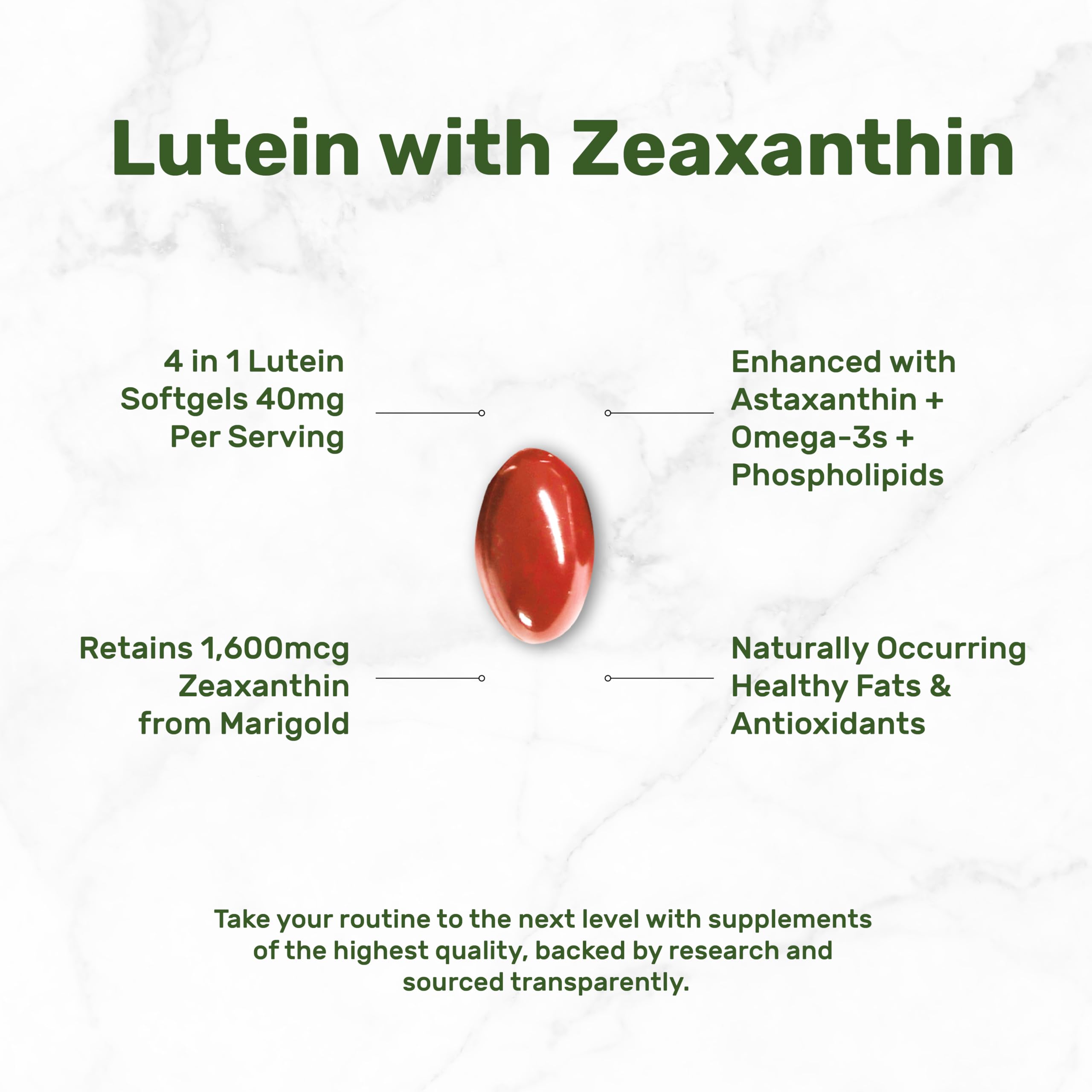 Zeaxanthin derived from marigold extract per serving