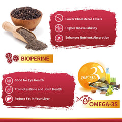 Energy production support with CoQ10 PQQ Bioperine Omega-3