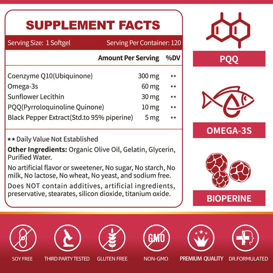 Close-up of CoQ10 softgel capsules