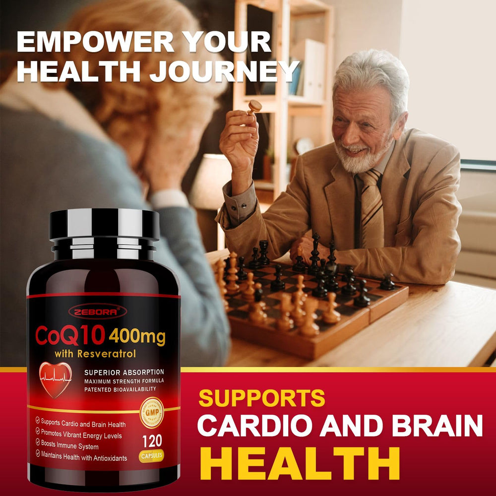 ZEBORA CoQ10 400mg veggie capsules pack front view.