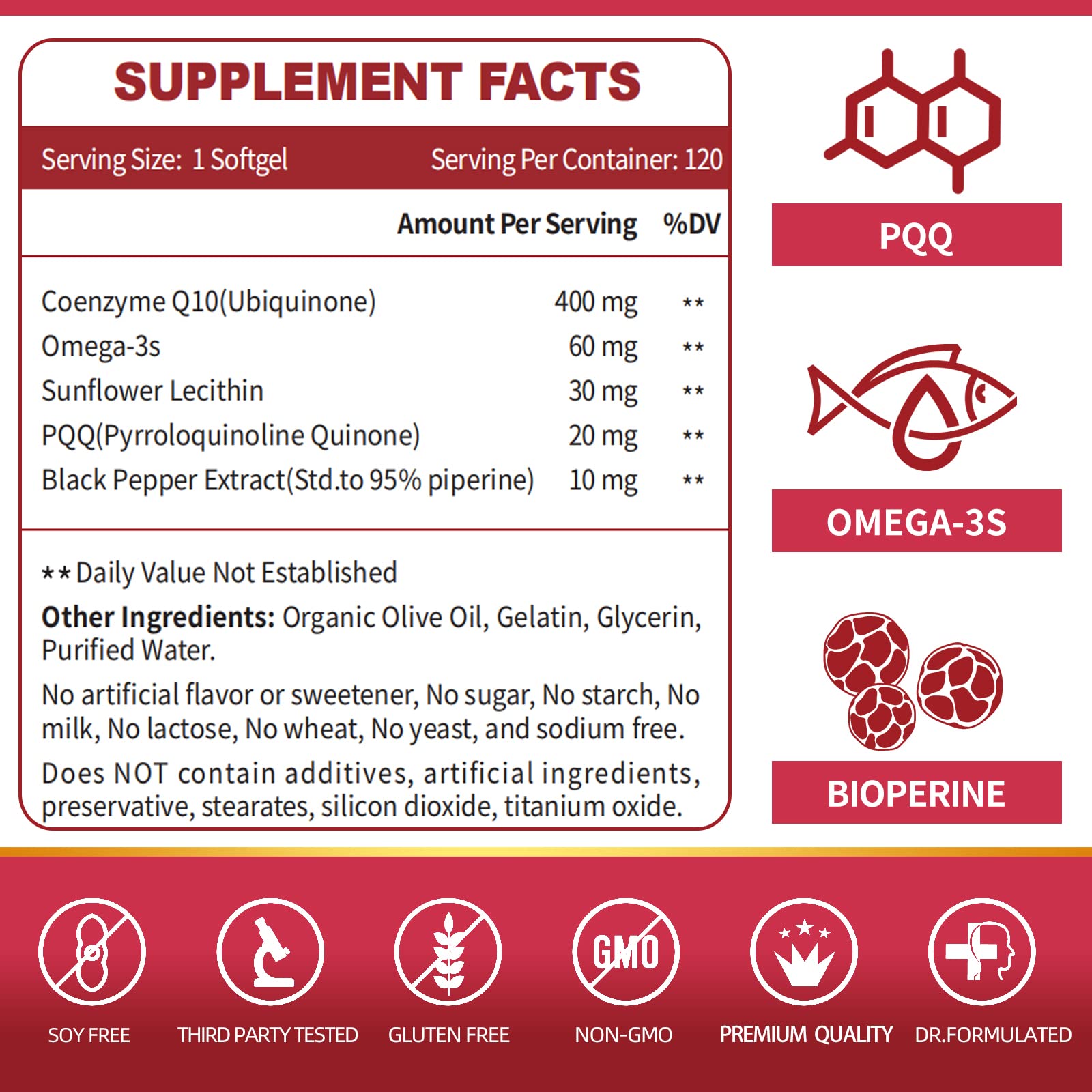 Graphic showing absorption-enhancing ingredients Black Pepper Extract and Sunflower Lecithin