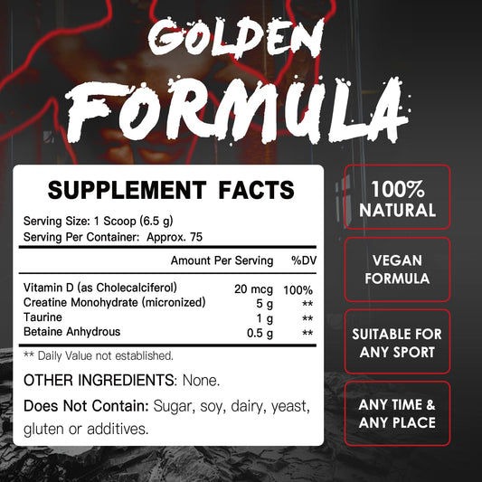 Back label with supplement facts and ingredients