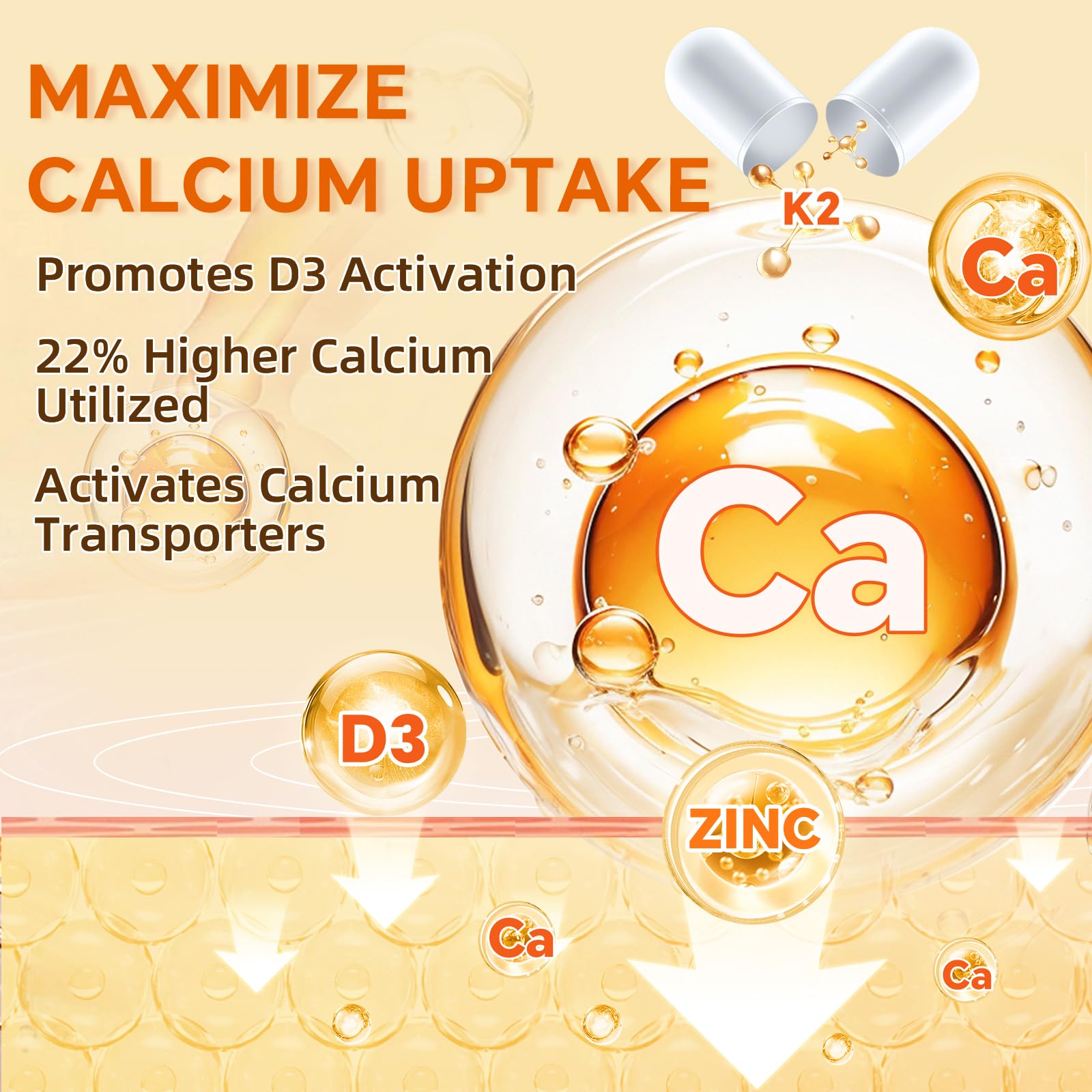 ZEBORA Vitamin D3+K2 ingredients including zinc and selenium