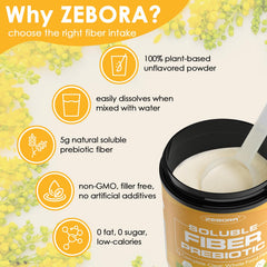 Powder dissolving completely in water with no taste or texture change