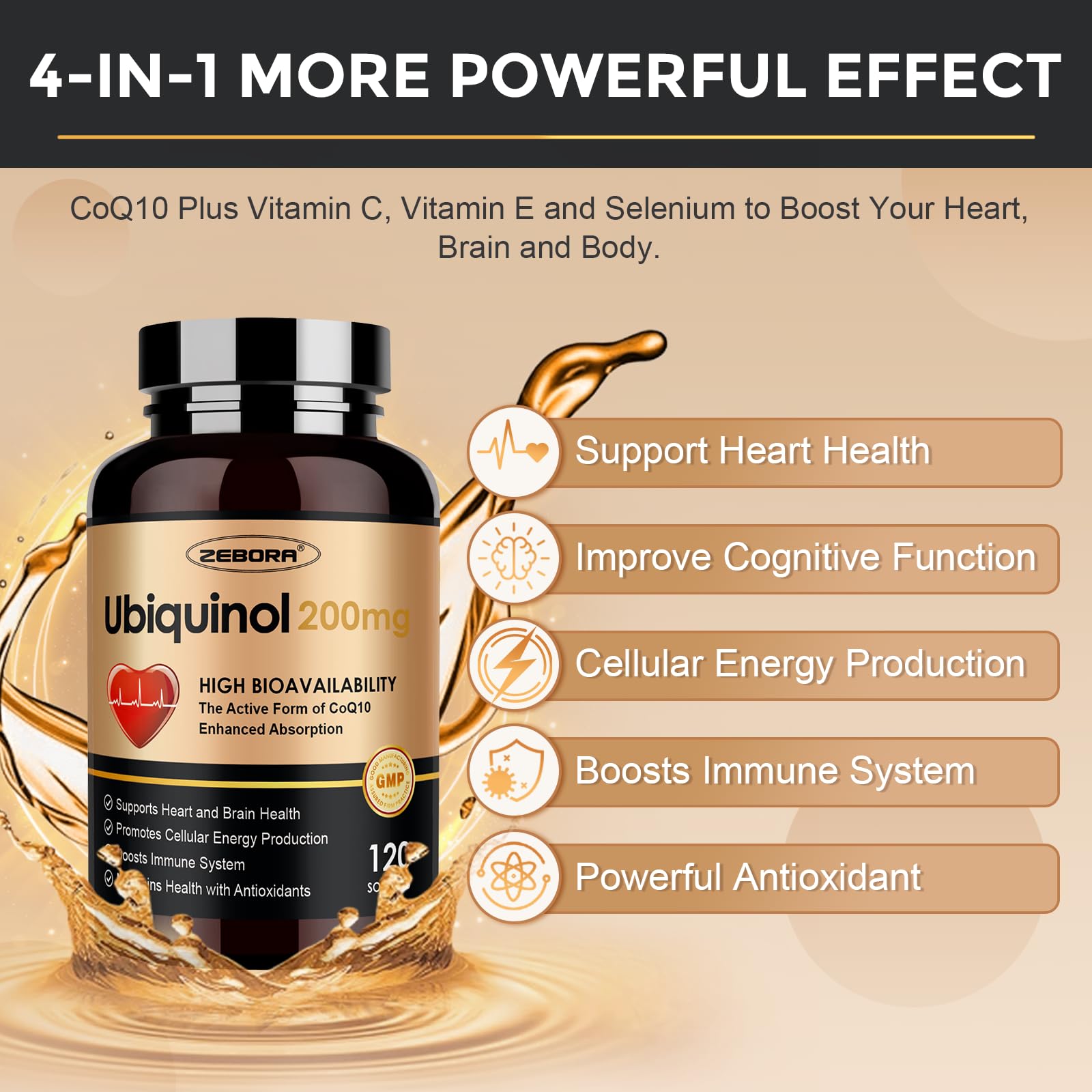 Heart health support with ubiquinol CoQ10